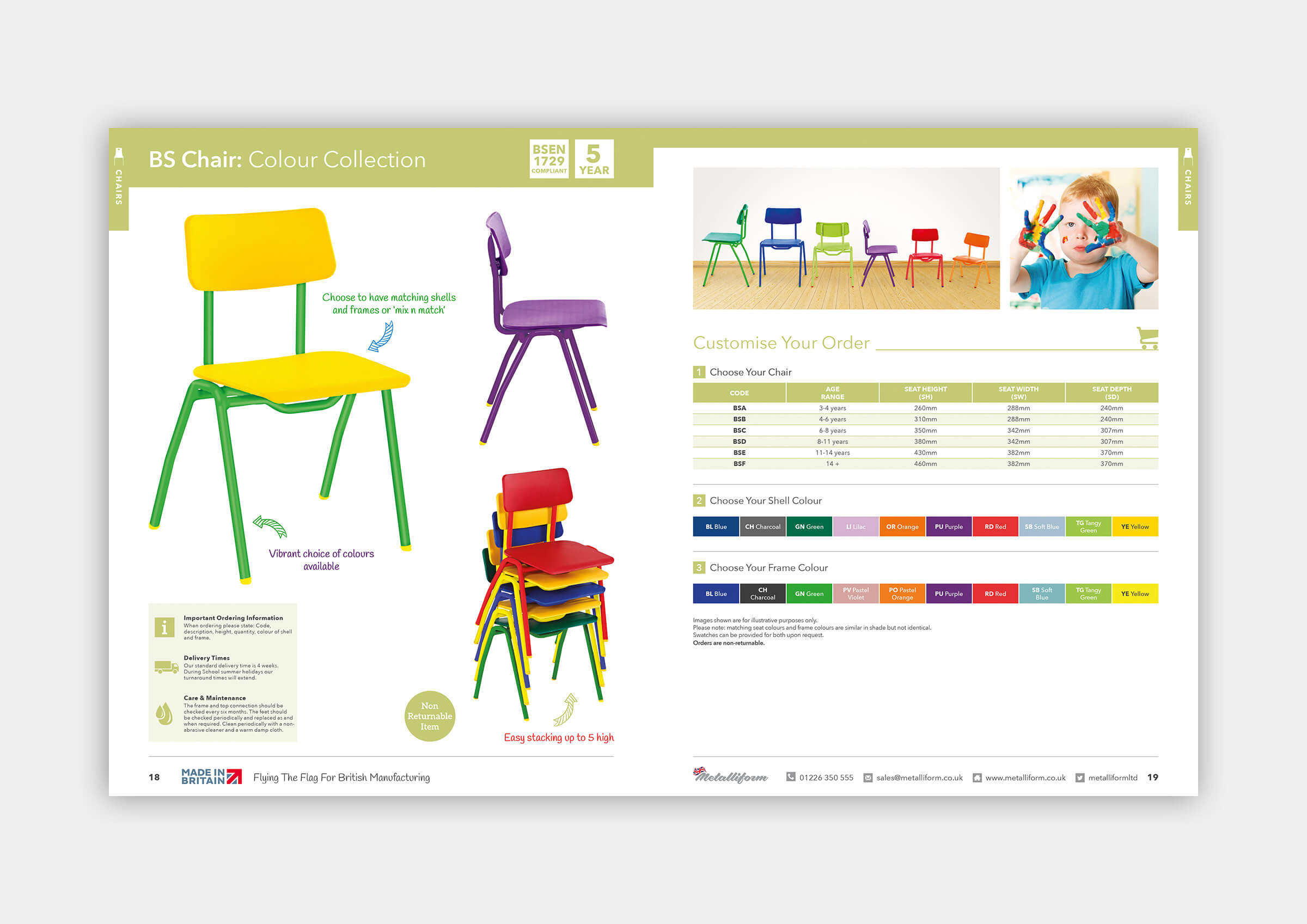 Metalliform product catalogue BS Chair Colour Collection