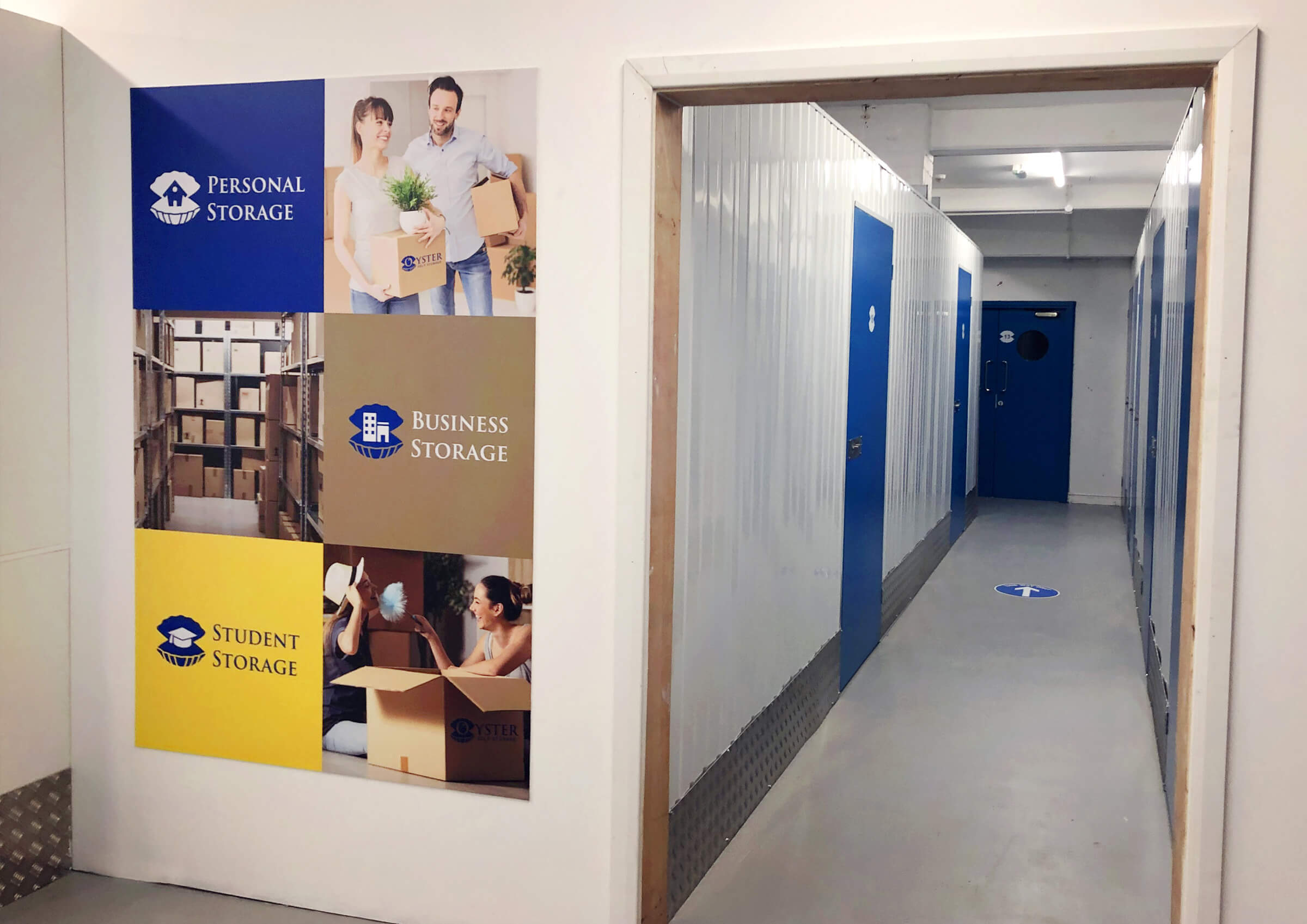 Oyster Self Storage wall graphics