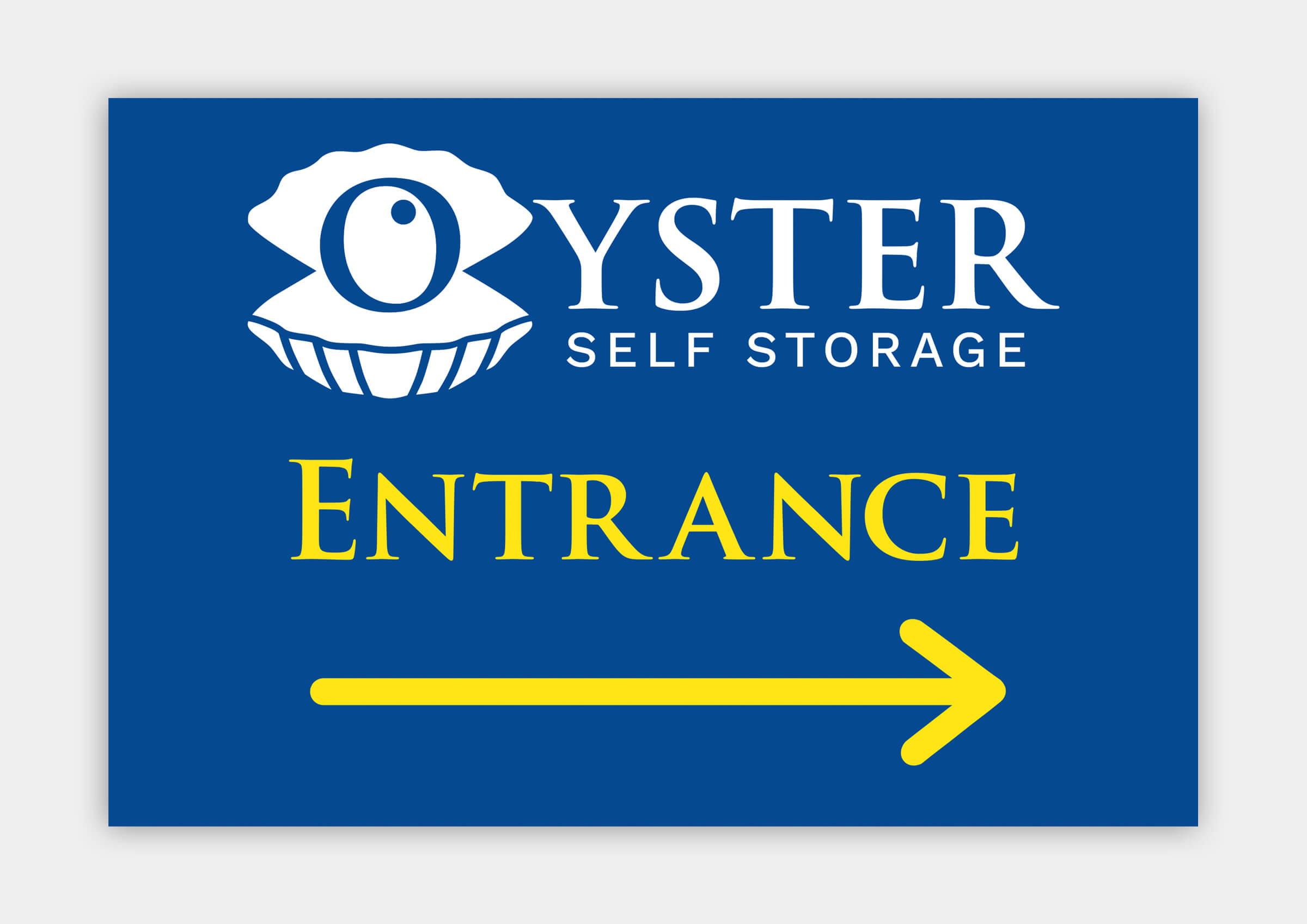 Oyster Self Storage Entrance sign