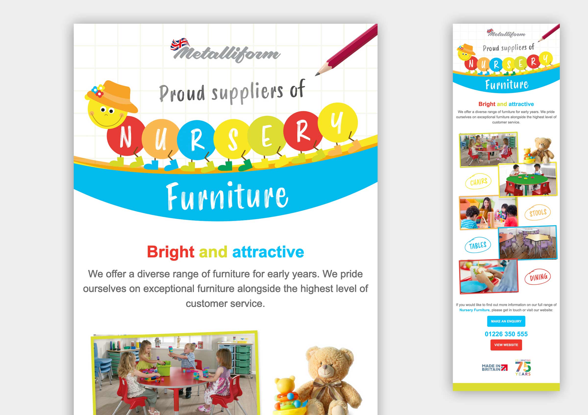 Nursery furniture email campaign and social media advert
